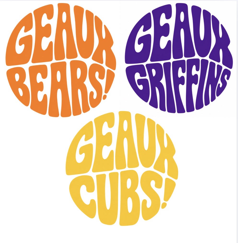 School Spirit - Preppy - 3 inch Button - Geaux “Custom”
