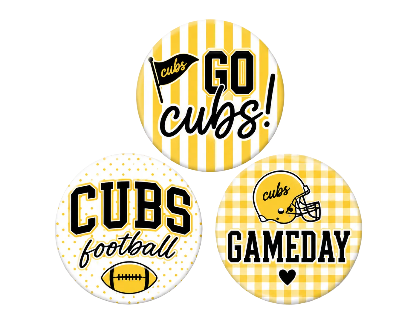 Cub - Football - 3 pack - Button Set - Gameday