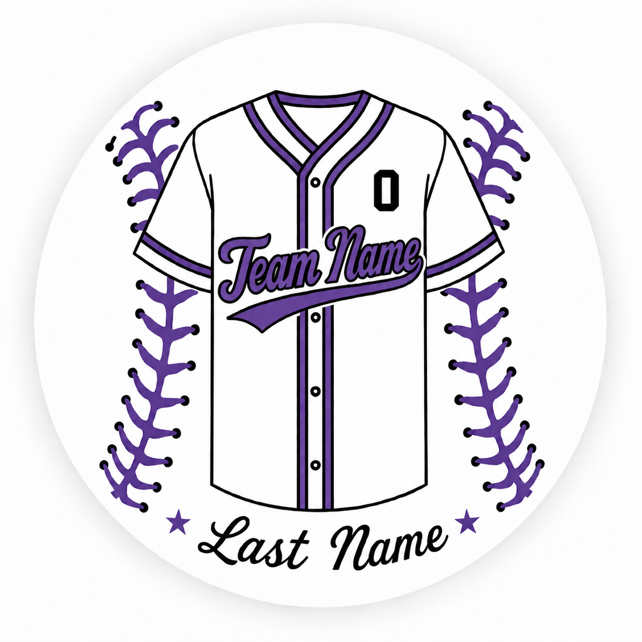 Custom Baseball Jersey - 01 - 2026 edit - 3 inch Button