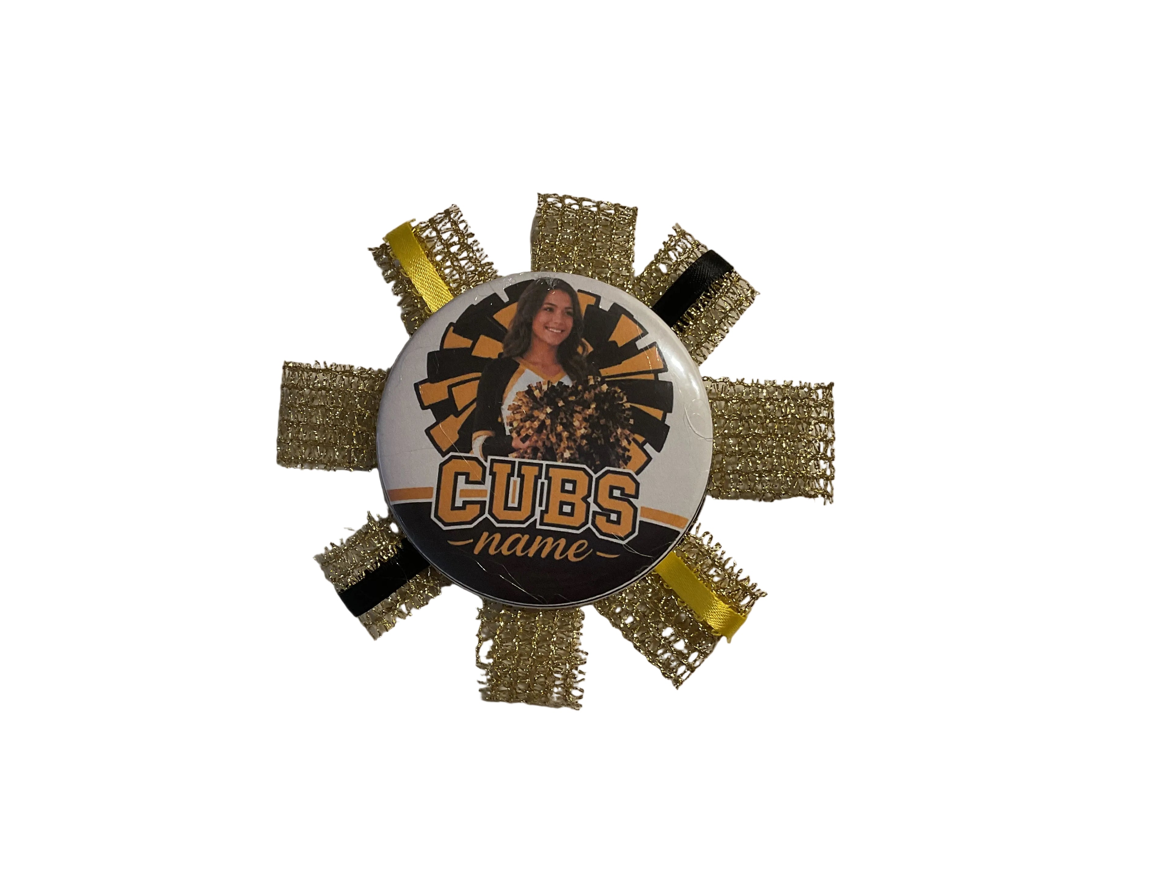 Custom Cheer Button - With Photo - 3 inch Button