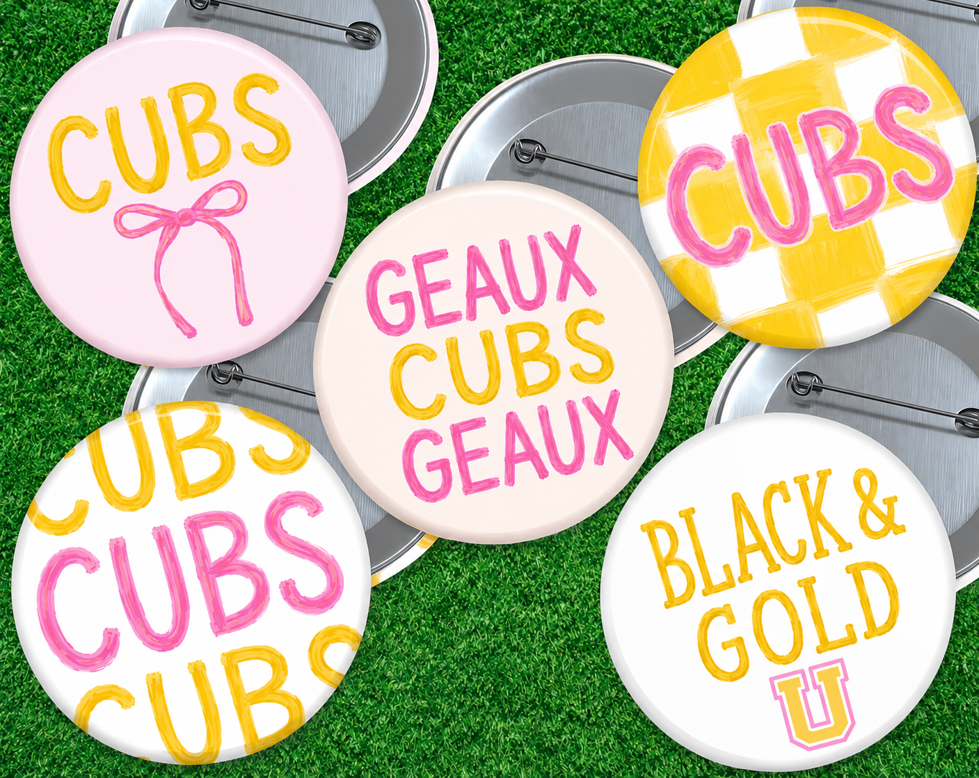 5 pack - Cubs - BLACK GOLD & PINK